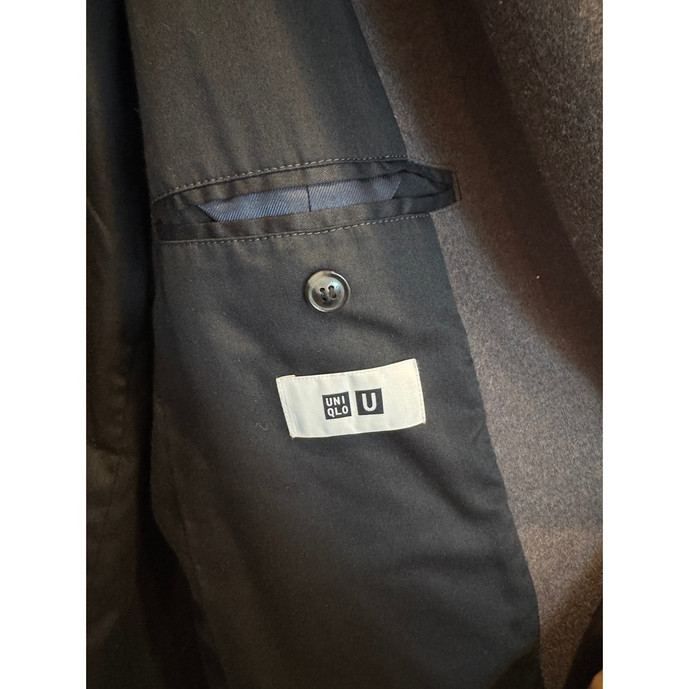 Uniqlo U Wool Blend Blazer Jacket Minimalist Modern Style Brown Size M - Picture 3 of 6